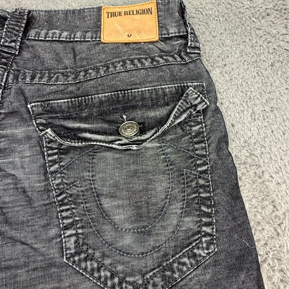 True Religion Ricky Jeans Mens 30 Black Relaxed Straight Flap Pocket Corduroy